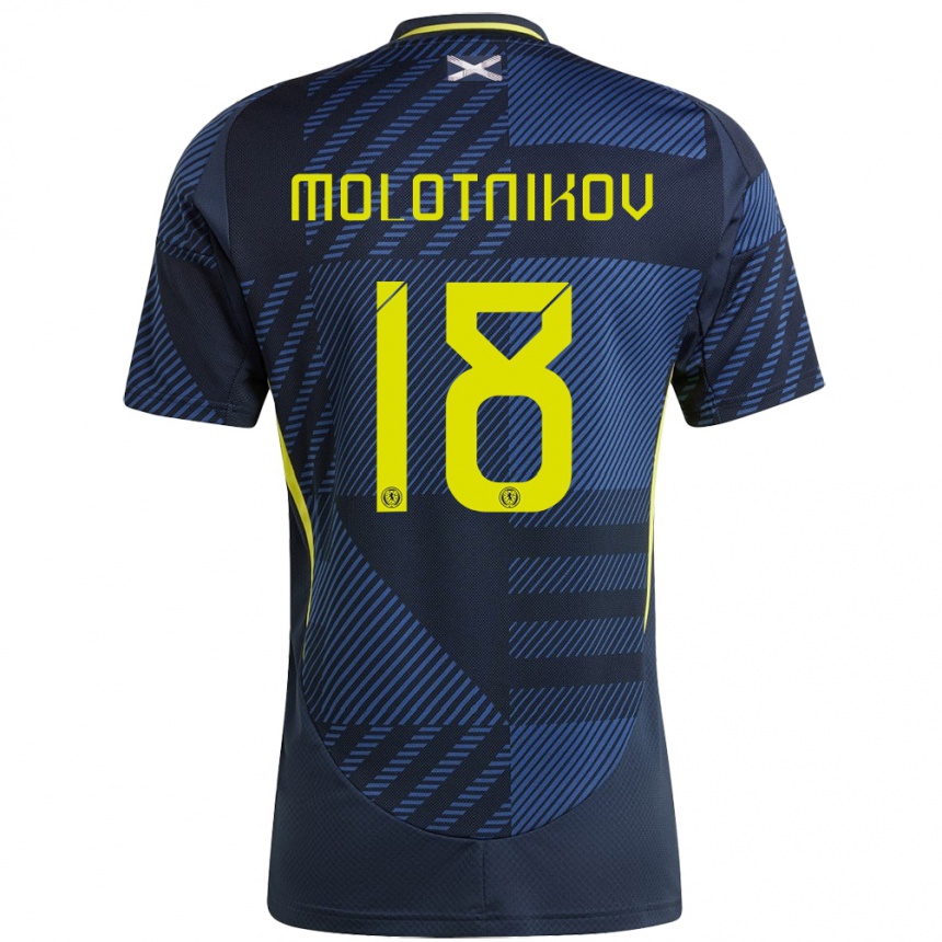 Niño Fútbol Camiseta Escocia Rudi Molotnikov #18 Azul Oscuro 1ª Equipación 24-26 México