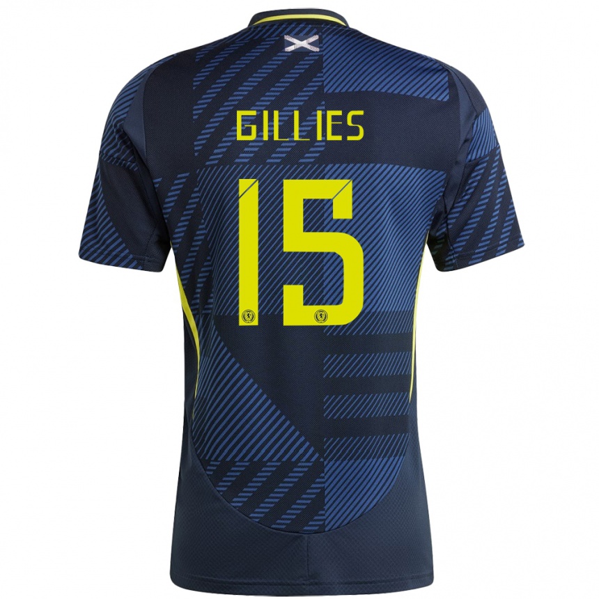 Niño Fútbol Camiseta Escocia Matthew Gillies #15 Azul Oscuro 1ª Equipación 24-26 México