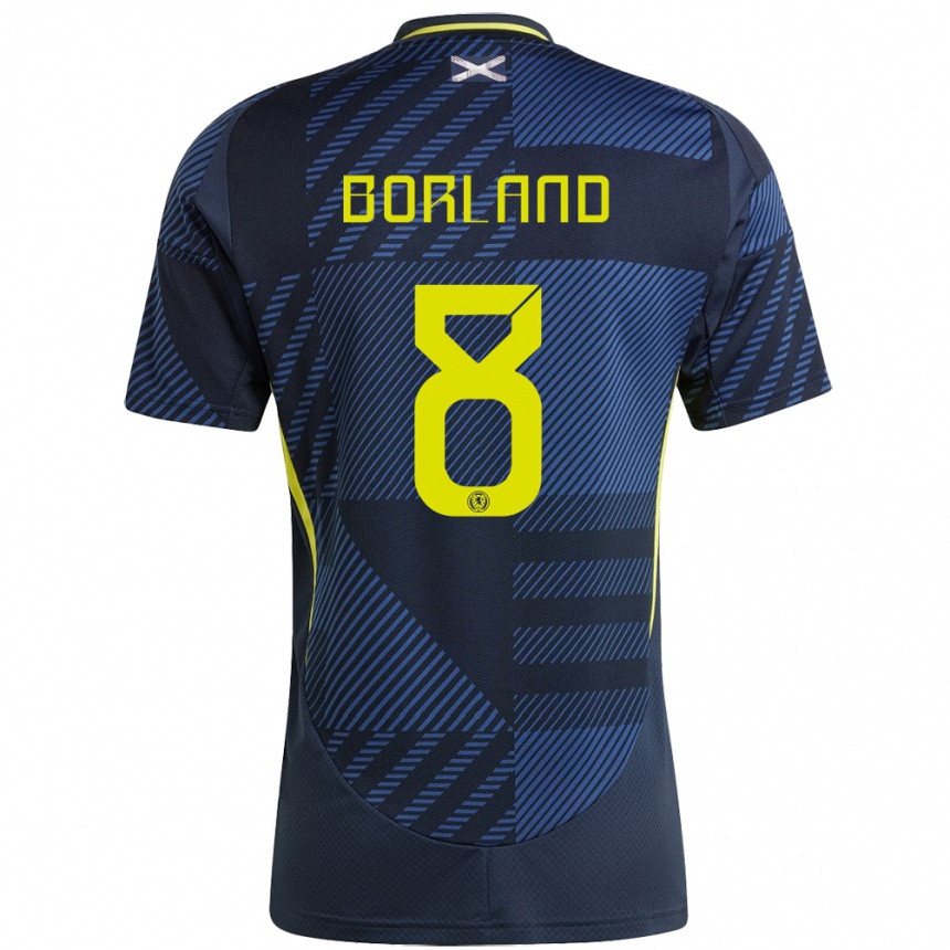 Niño Fútbol Camiseta Escocia Aidan Borland #8 Azul Oscuro 1ª Equipación 24-26 México