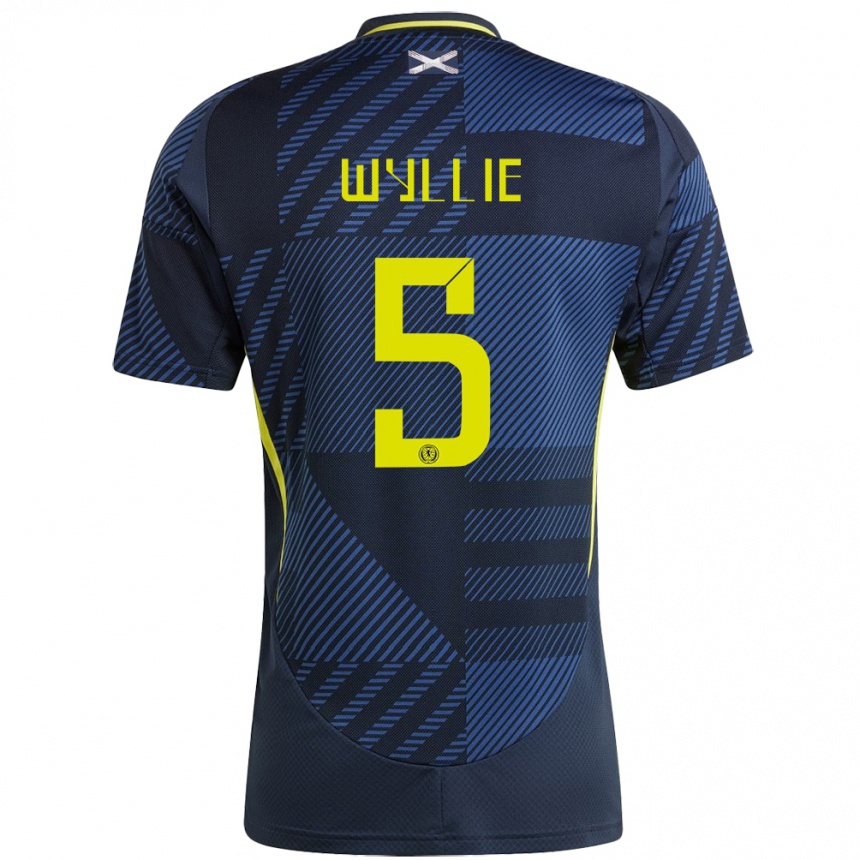 Niño Fútbol Camiseta Escocia Jack Wyllie #5 Azul Oscuro 1ª Equipación 24-26 México