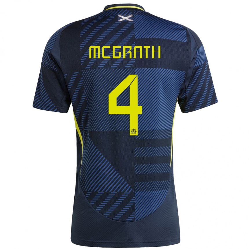 Niño Fútbol Camiseta Escocia Joseph Mcgrath #4 Azul Oscuro 1ª Equipación 24-26 México