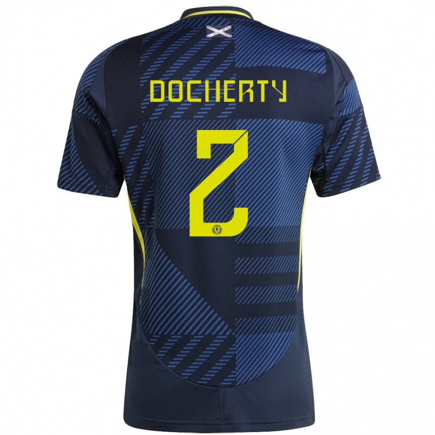 Niño Fútbol Camiseta Escocia Nicola Docherty #2 Azul Oscuro 1ª Equipación 24-26 México