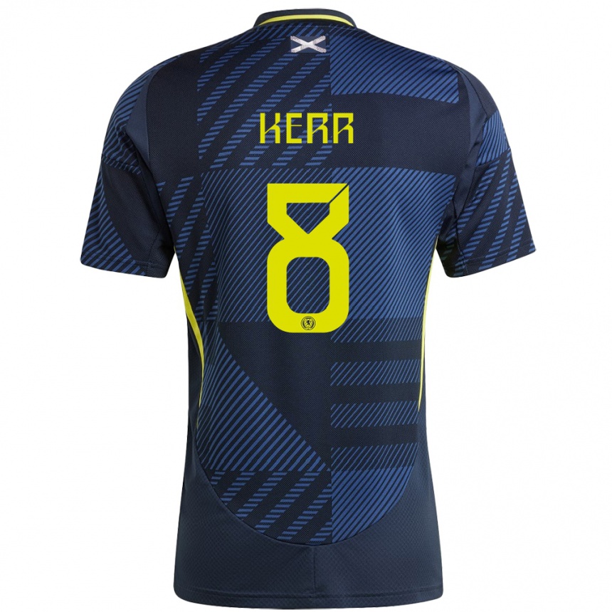 Niño Fútbol Camiseta Escocia Samantha Kerr #8 Azul Oscuro 1ª Equipación 24-26 México