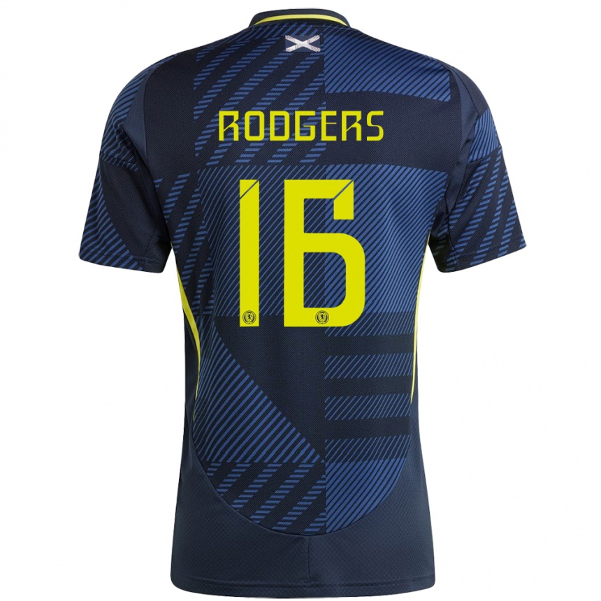 Niño Fútbol Camiseta Escocia Amy Rodgers #16 Azul Oscuro 1ª Equipación 24-26 México