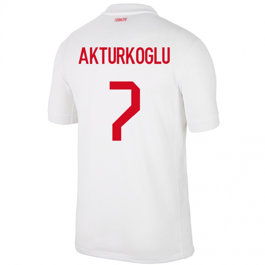 Niño Fútbol Camiseta Turquía Kerem Aktürkoğlu #7 Blanco 1ª Equipación 24-26 México