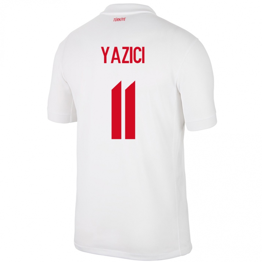 Niño Fútbol Camiseta Turquía Yusuf Yazıcı #11 Blanco 1ª Equipación 24-26 México