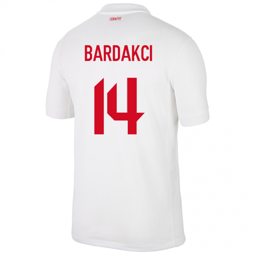 Niño Fútbol Camiseta Turquía Abdülkerim Bardakcı #14 Blanco 1ª Equipación 24-26 México