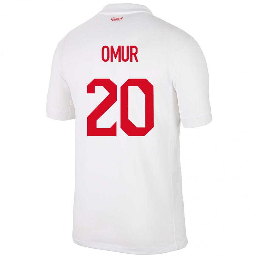 Niño Fútbol Camiseta Turquía Abdülkadir Ömür #20 Blanco 1ª Equipación 24-26 México