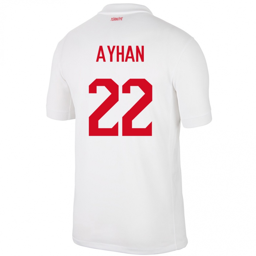 Niño Fútbol Camiseta Turquía Kaan Ayhan #22 Blanco 1ª Equipación 24-26 México