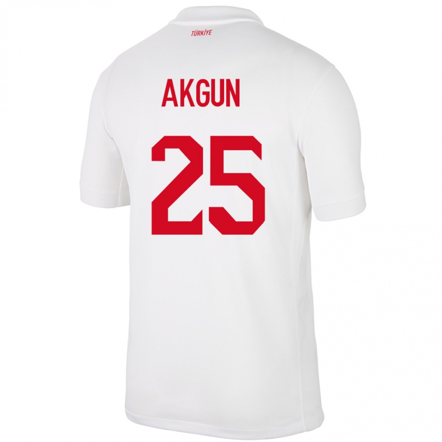 Niño Fútbol Camiseta Turquía Yunus Akgün #25 Blanco 1ª Equipación 24-26 México