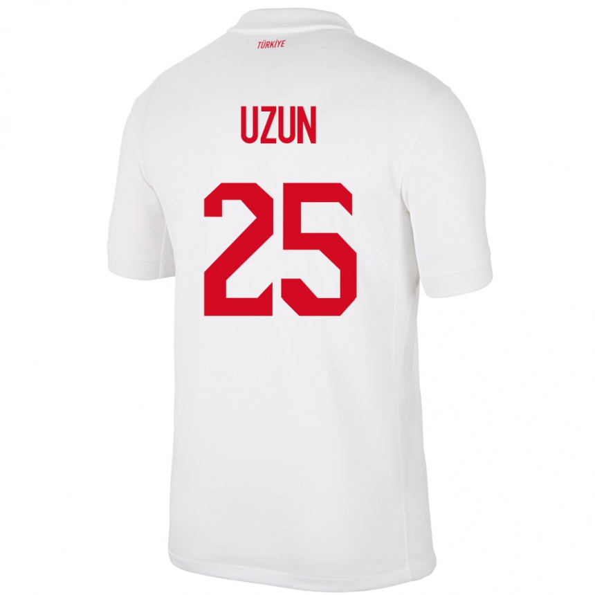 Niño Fútbol Camiseta Turquía Can Uzun #25 Blanco 1ª Equipación 24-26 México