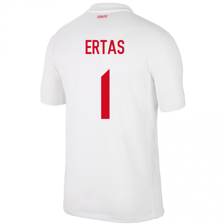 Niño Fútbol Camiseta Turquía Deniz Ertaş #1 Blanco 1ª Equipación 24-26 México