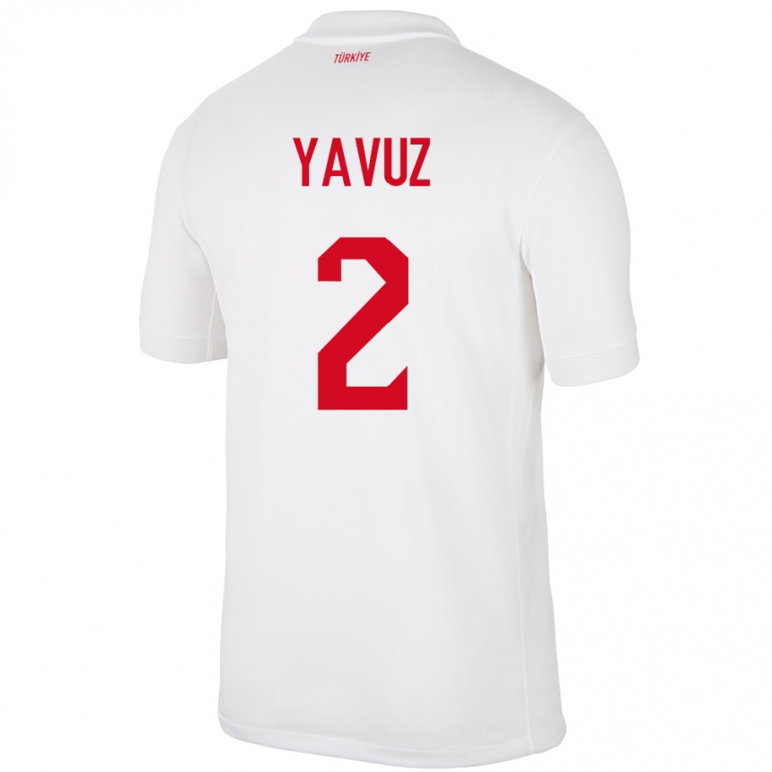 Niño Fútbol Camiseta Turquía Batuhan Yavuz #2 Blanco 1ª Equipación 24-26 México