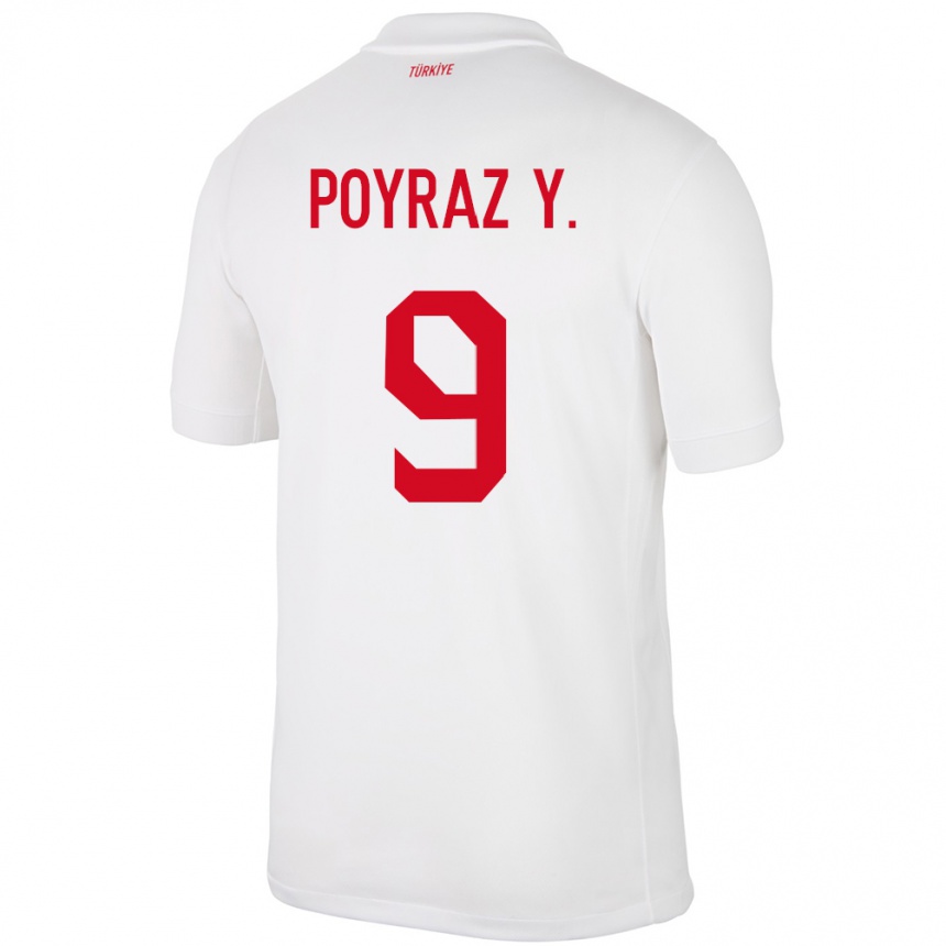 Niño Fútbol Camiseta Turquía Poyraz Yıldırım #9 Blanco 1ª Equipación 24-26 México