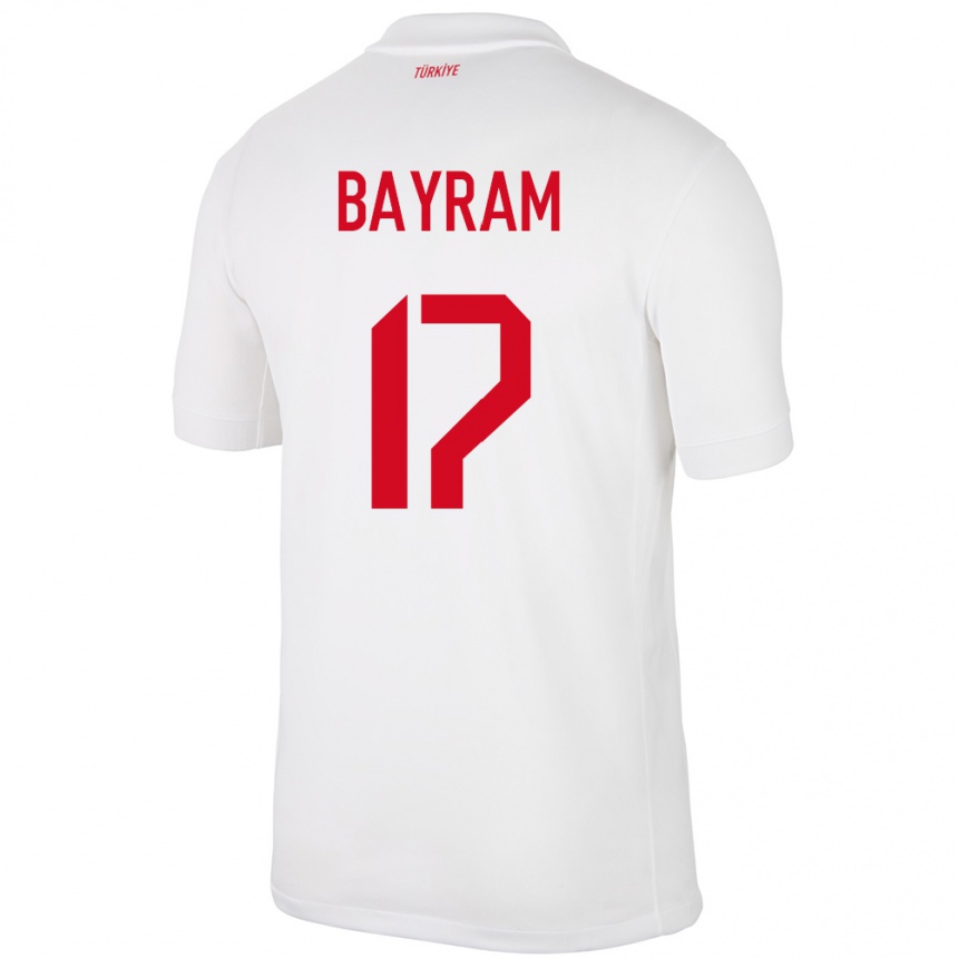 Niño Fútbol Camiseta Turquía Abdurrahman Bayram #17 Blanco 1ª Equipación 24-26 México