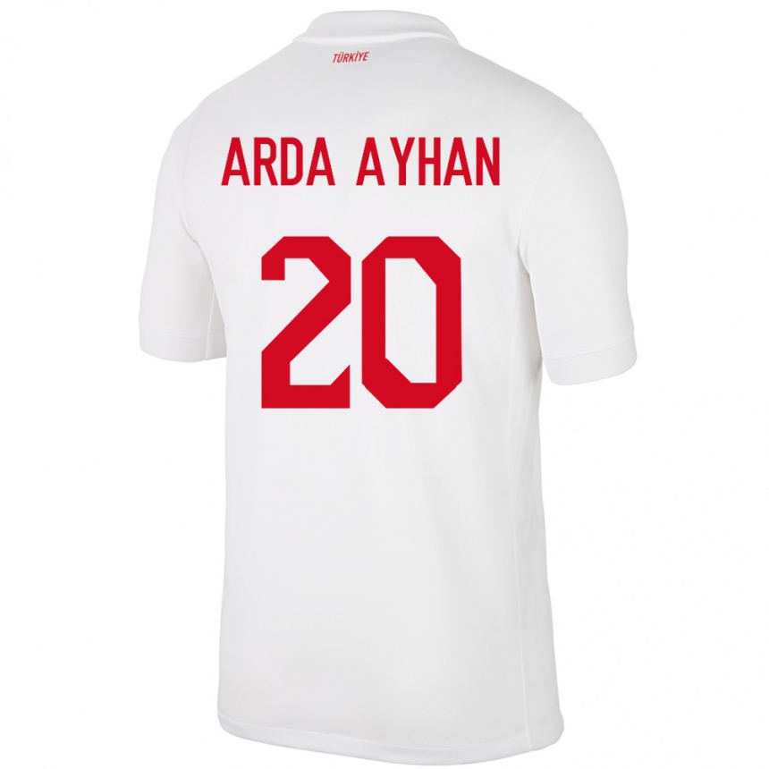 Niño Fútbol Camiseta Turquía Murat Arda Ayhan #20 Blanco 1ª Equipación 24-26 México