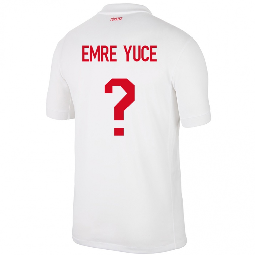 Niño Fútbol Camiseta Turquía Yunus Emre Yüce #0 Blanco 1ª Equipación 24-26 México