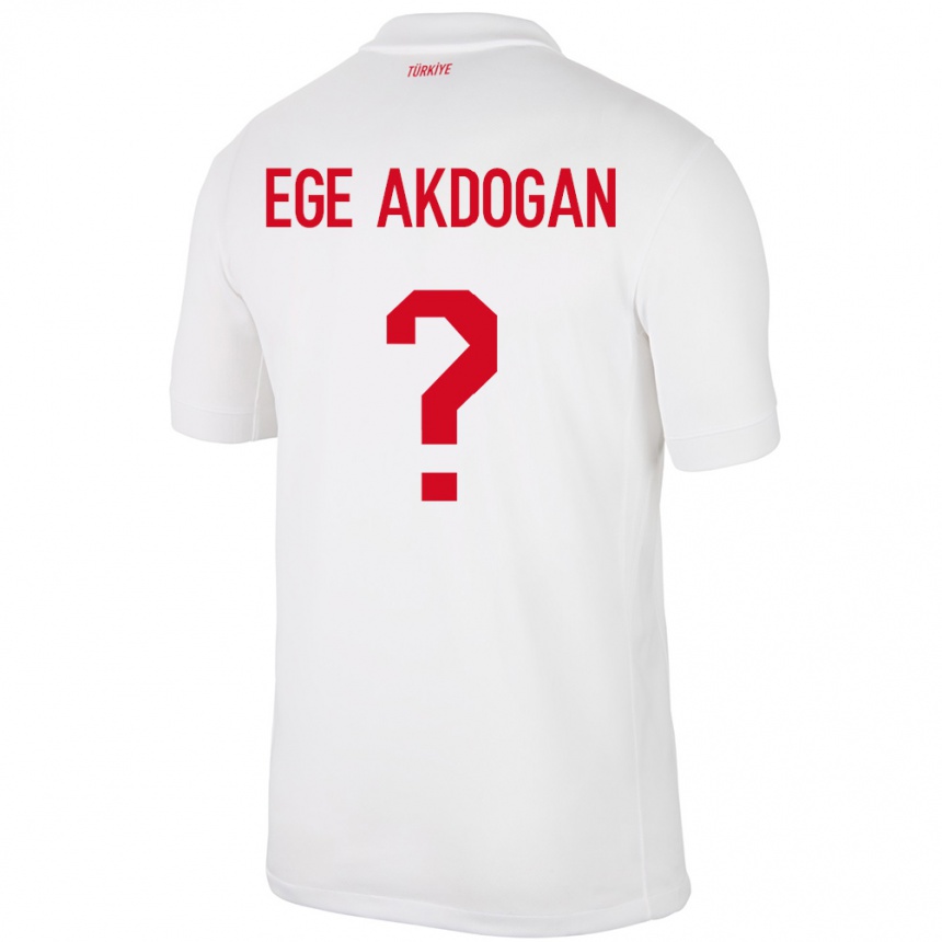 Niño Fútbol Camiseta Turquía Hasan Ege Akdoğan #0 Blanco 1ª Equipación 24-26 México