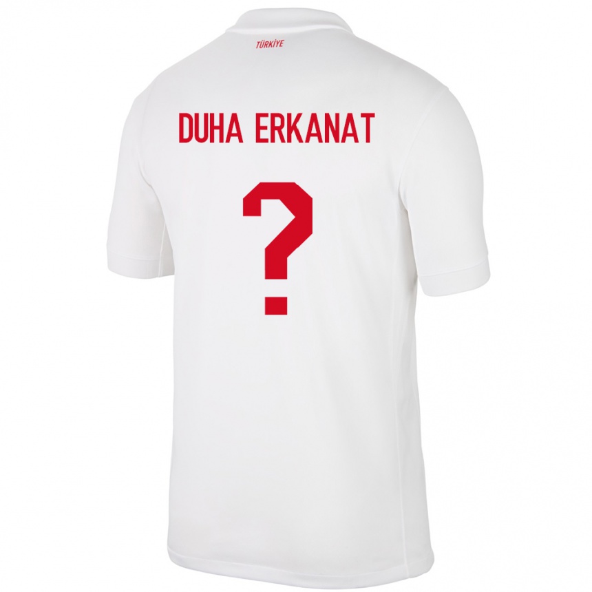 Niño Fútbol Camiseta Turquía Ahmet Duha Erkanat #0 Blanco 1ª Equipación 24-26 México