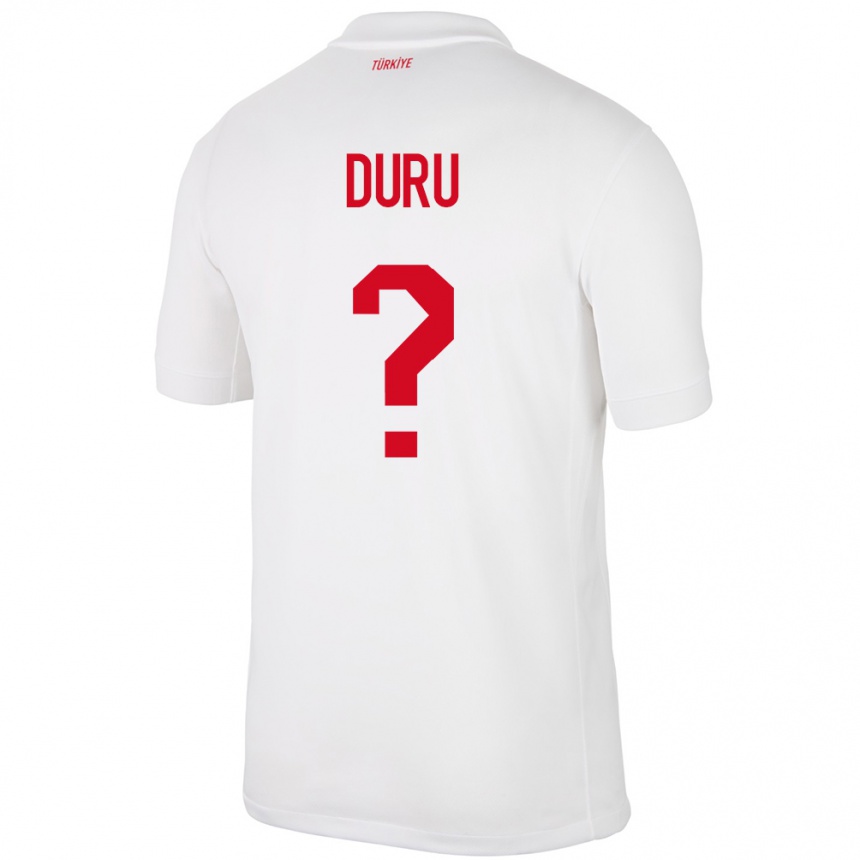 Niño Fútbol Camiseta Turquía Mustafa Duru #0 Blanco 1ª Equipación 24-26 México