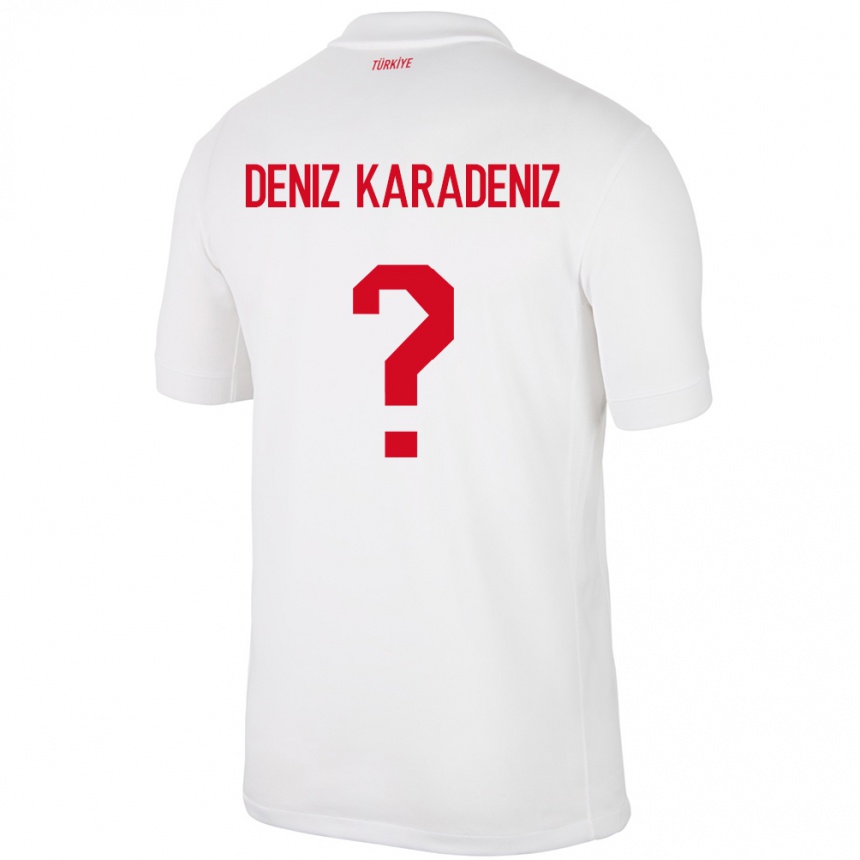 Niño Fútbol Camiseta Turquía Mustafa Deniz Karadeniz #0 Blanco 1ª Equipación 24-26 México