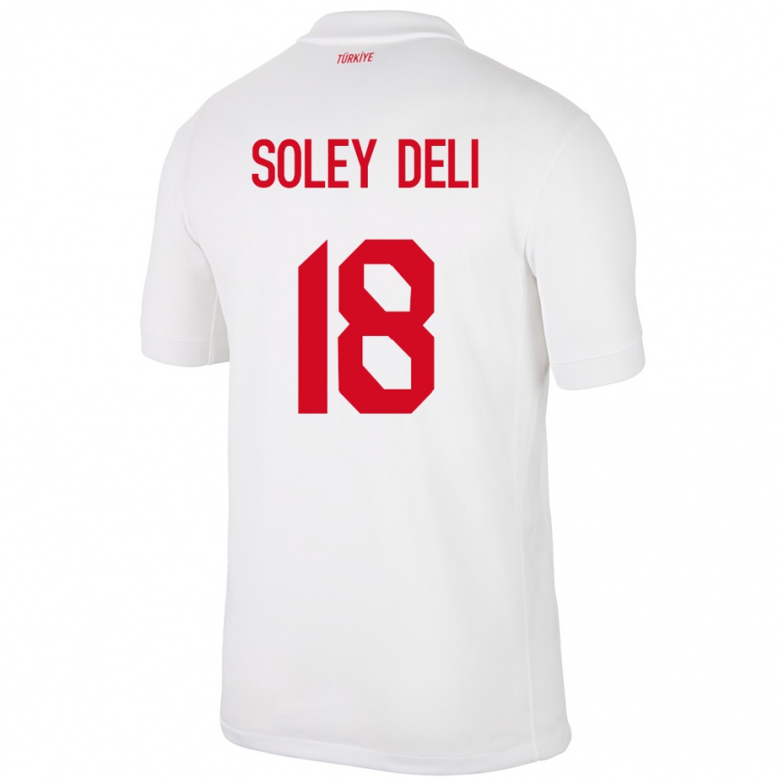 Niño Fútbol Camiseta Turquía Dilara Soley Deli #18 Blanco 1ª Equipación 24-26 México