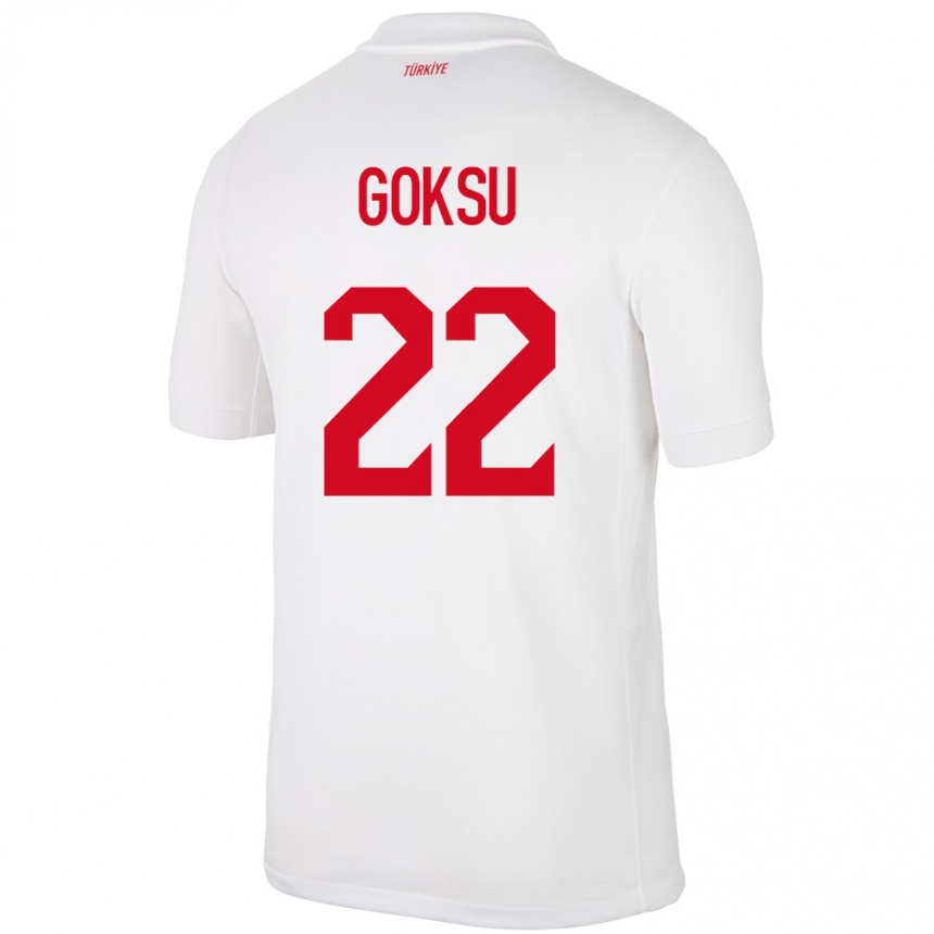 Niño Fútbol Camiseta Turquía Yasam Göksu #22 Blanco 1ª Equipación 24-26 México