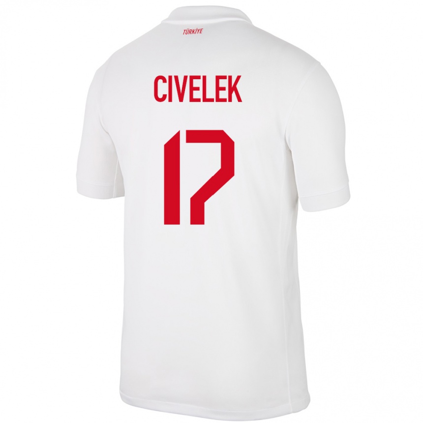 Niño Fútbol Camiseta Turquía İlayda Civelek #17 Blanco 1ª Equipación 24-26 México