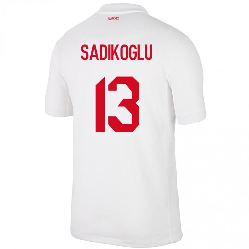 Niño Fútbol Camiseta Turquía Birgül Sadıkoğlu #13 Blanco 1ª Equipación 24-26 México