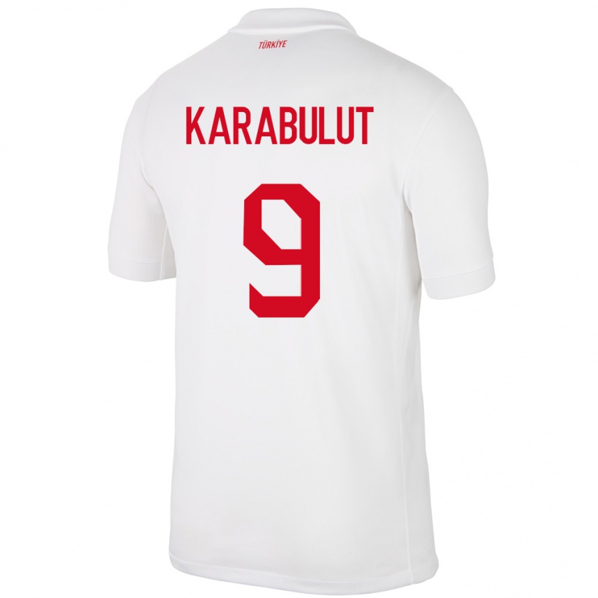 Niño Fútbol Camiseta Turquía Arzu Karabulut #9 Blanco 1ª Equipación 24-26 México