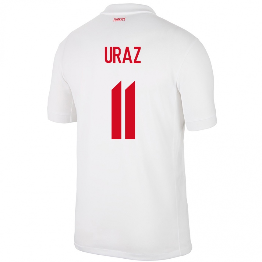 Niño Fútbol Camiseta Turquía Yağmur Uraz #11 Blanco 1ª Equipación 24-26 México