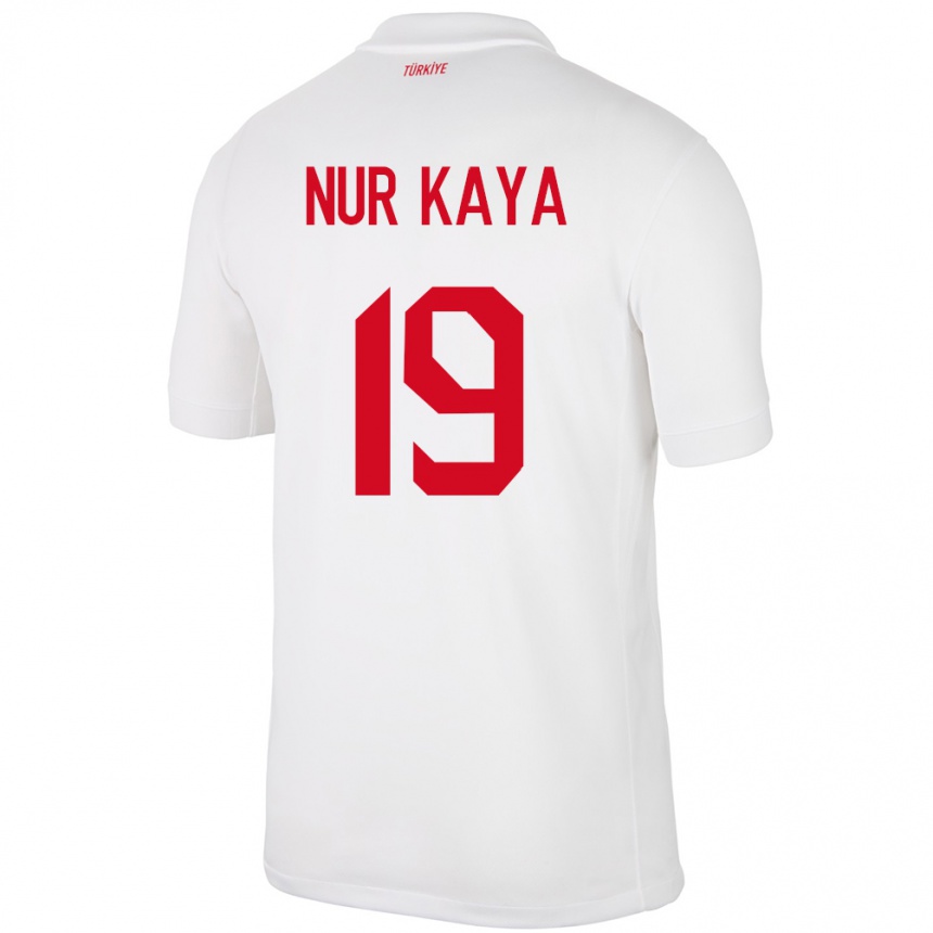 Niño Fútbol Camiseta Turquía Cansu Nur Kaya #19 Blanco 1ª Equipación 24-26 México