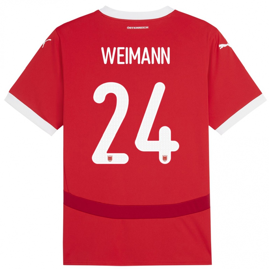 Niño Fútbol Camiseta Austria Andreas Weimann #24 Rojo 1ª Equipación 24-26 México