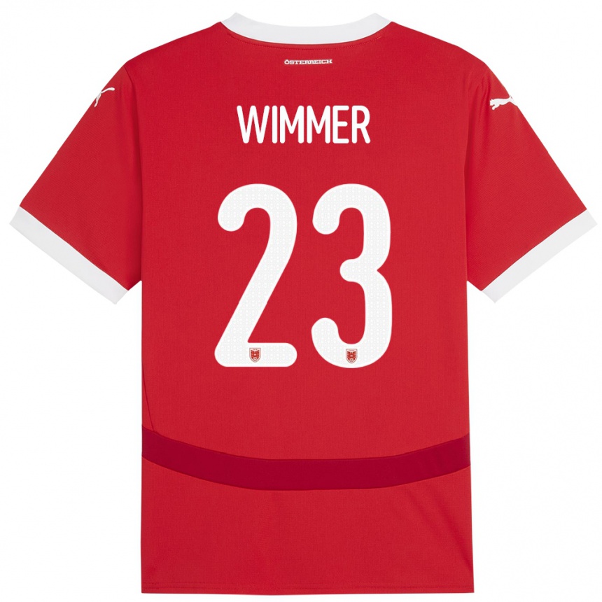 Niño Fútbol Camiseta Austria Patrick Wimmer #23 Rojo 1ª Equipación 24-26 México