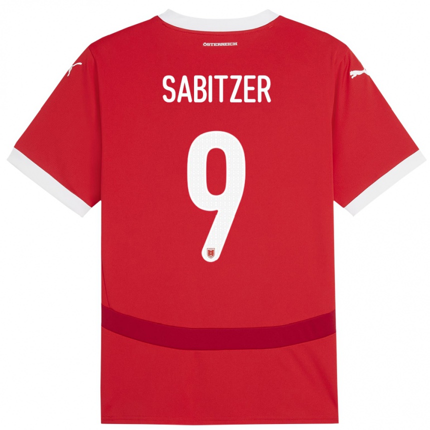 Niño Fútbol Camiseta Austria Marcel Sabitzer #9 Rojo 1ª Equipación 24-26 México