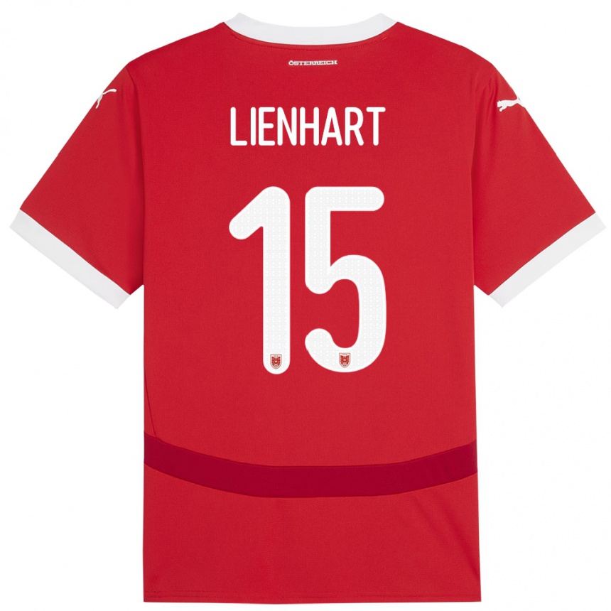 Niño Fútbol Camiseta Austria Philipp Lienhart #15 Rojo 1ª Equipación 24-26 México