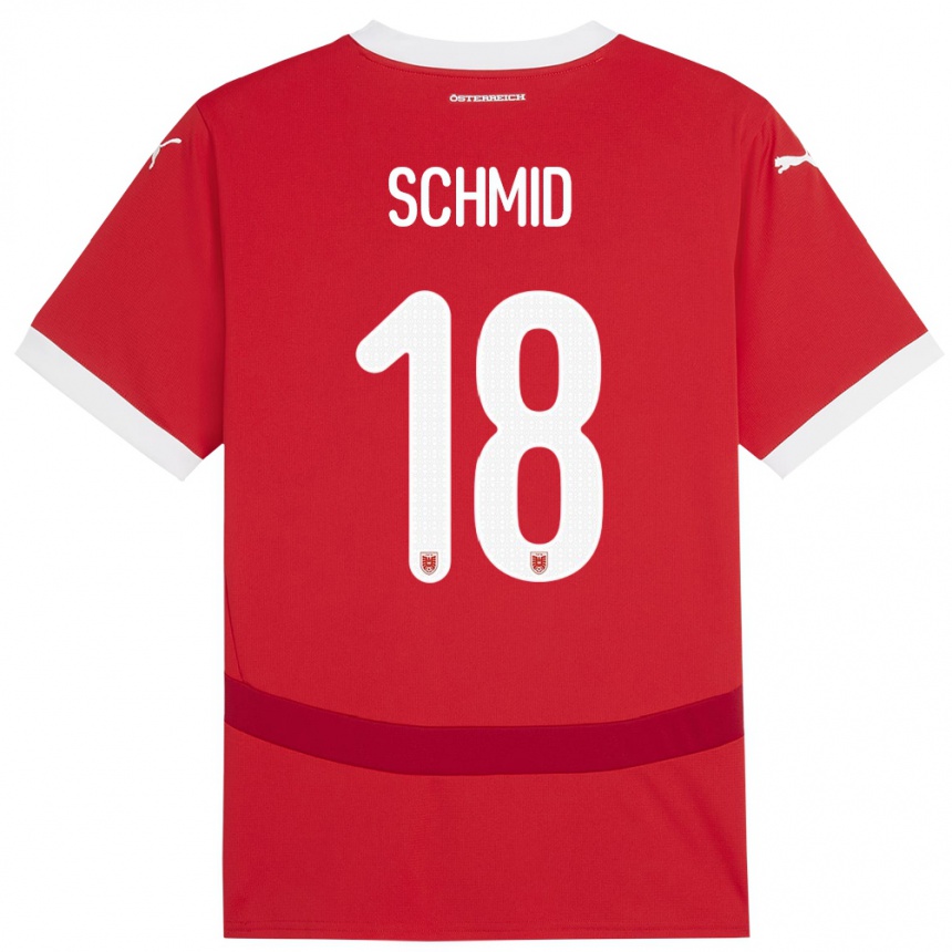 Niño Fútbol Camiseta Austria Romano Schmid #18 Rojo 1ª Equipación 24-26 México