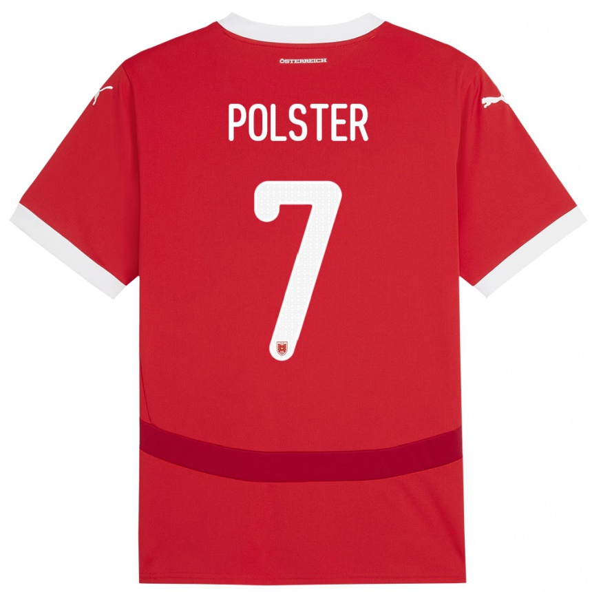 Niño Fútbol Camiseta Austria Manuel Polster #7 Rojo 1ª Equipación 24-26 México