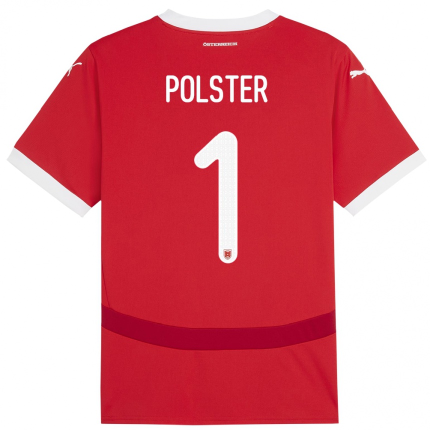 Niño Fútbol Camiseta Austria Nikolas Polster #1 Rojo 1ª Equipación 24-26 México