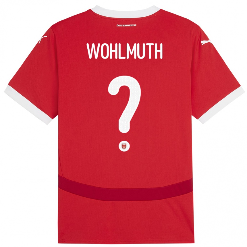 Niño Fútbol Camiseta Austria Fabian Wohlmuth #0 Rojo 1ª Equipación 24-26 México