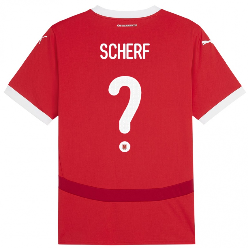 Niño Fútbol Camiseta Austria Elias Scherf #0 Rojo 1ª Equipación 24-26 México