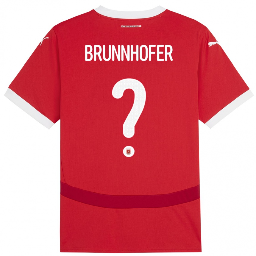 Niño Fútbol Camiseta Austria Jakob Brunnhofer #0 Rojo 1ª Equipación 24-26 México