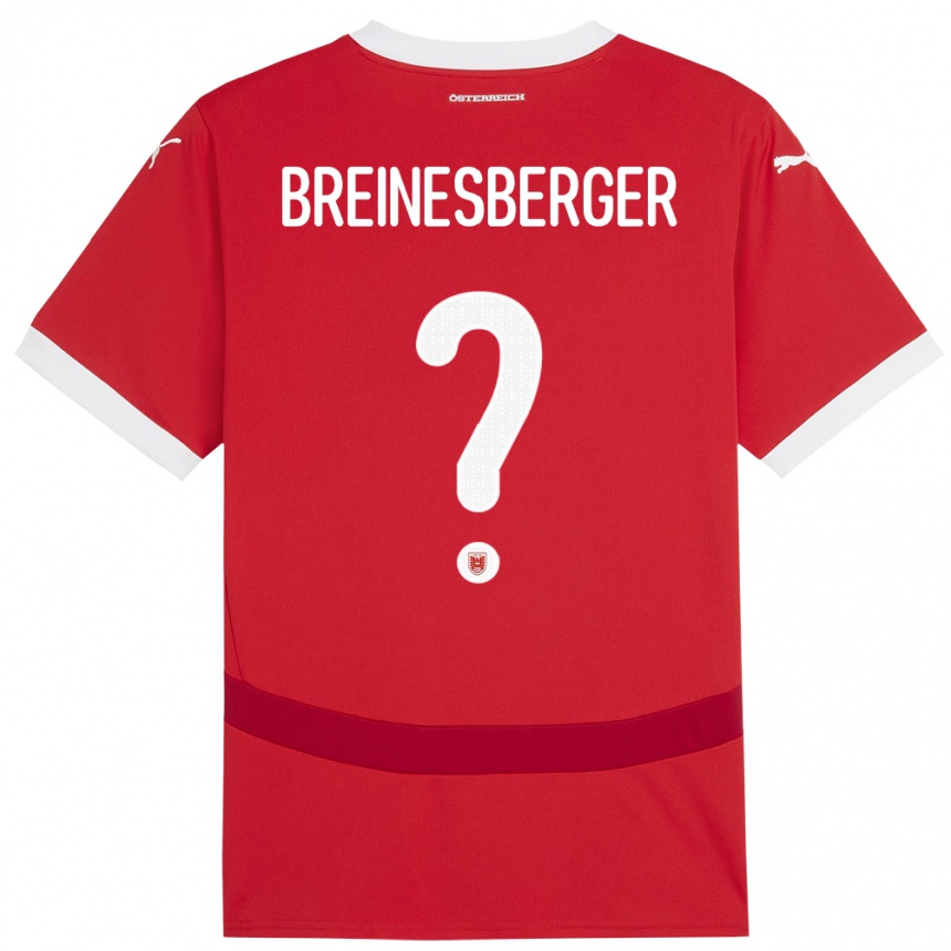 Niño Fútbol Camiseta Austria Christoph Breinesberger #0 Rojo 1ª Equipación 24-26 México