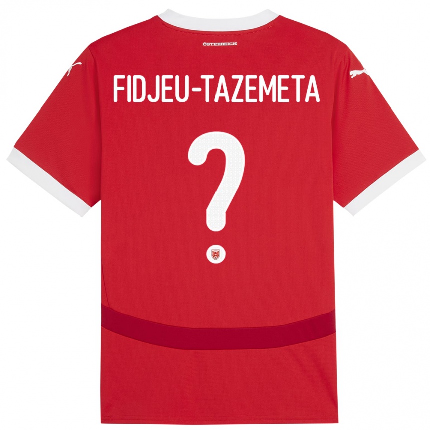 Niño Fútbol Camiseta Austria Thierry Fidjeu-Tazemeta #0 Rojo 1ª Equipación 24-26 México