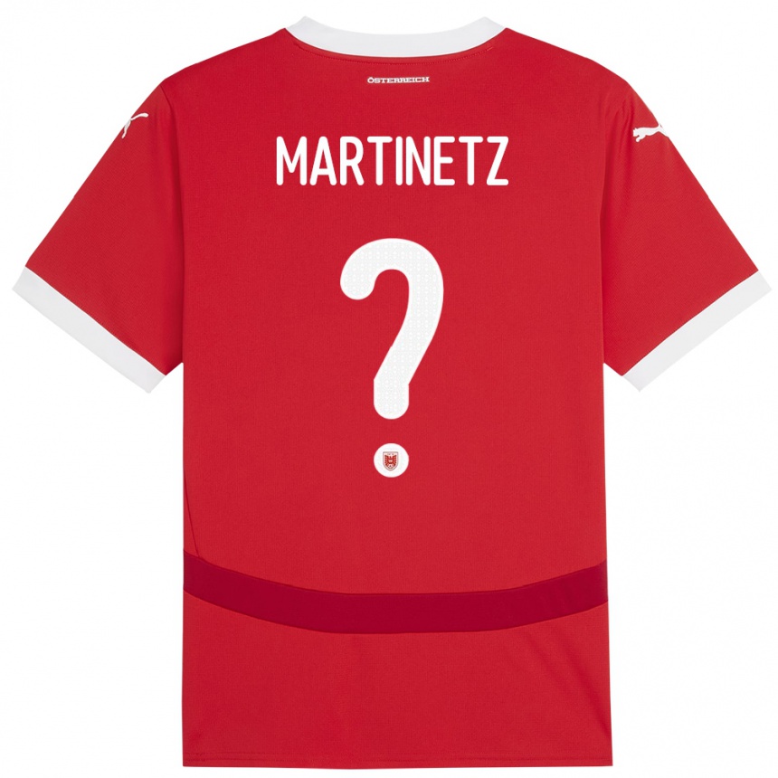 Niño Fútbol Camiseta Austria Gregor Martinetz #0 Rojo 1ª Equipación 24-26 México