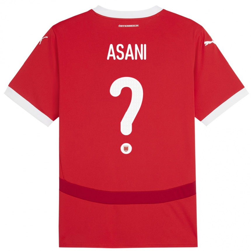 Niño Fútbol Camiseta Austria Amir Asani #0 Rojo 1ª Equipación 24-26 México