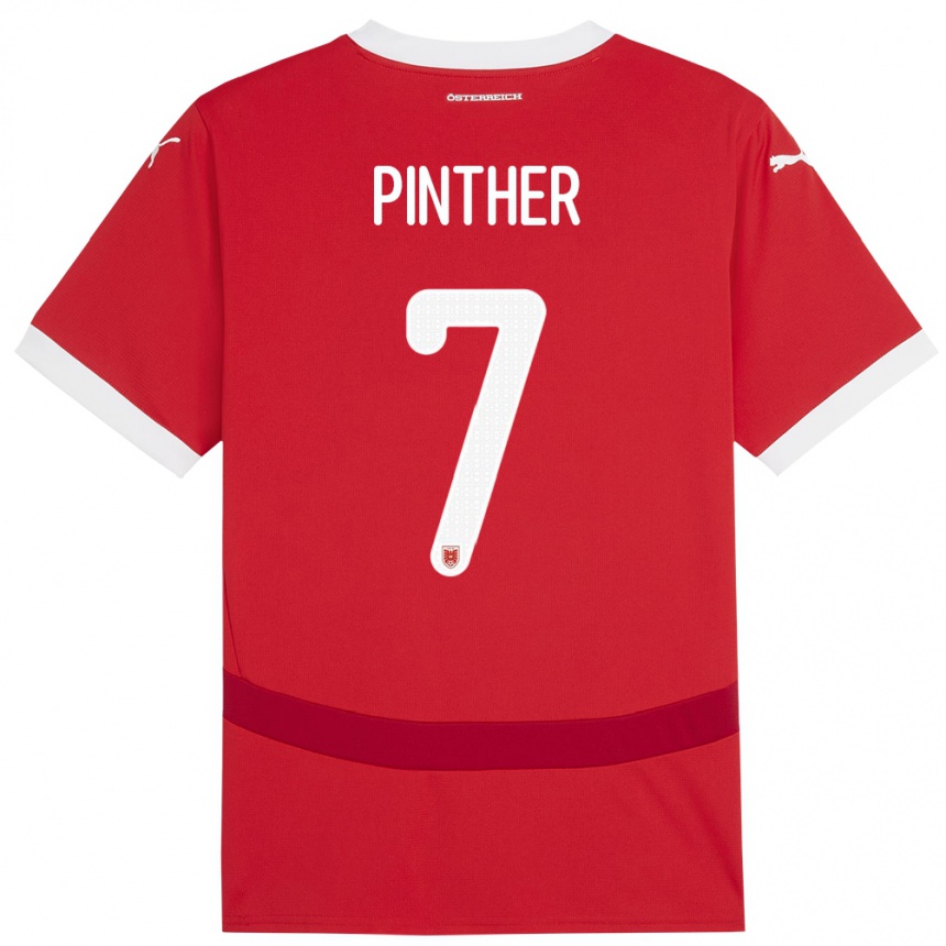 Niño Fútbol Camiseta Austria Viktoria Pinther #7 Rojo 1ª Equipación 24-26 México