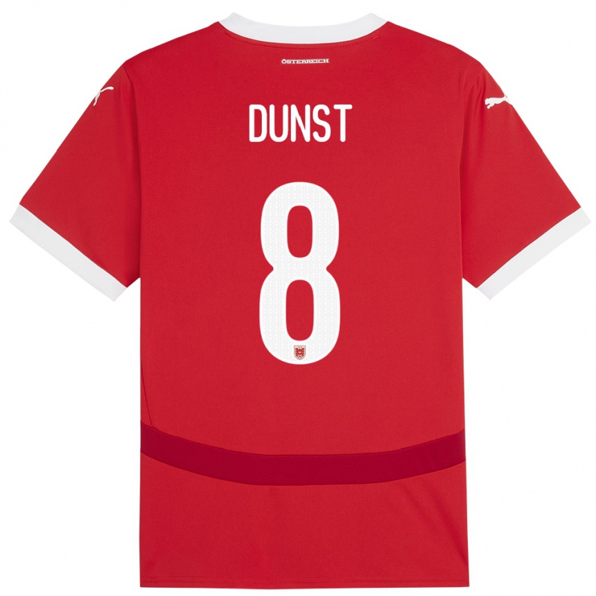 Niño Fútbol Camiseta Austria Barbara Dunst #8 Rojo 1ª Equipación 24-26 México