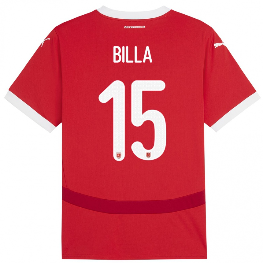 Niño Fútbol Camiseta Austria Nicole Billa #15 Rojo 1ª Equipación 24-26 México