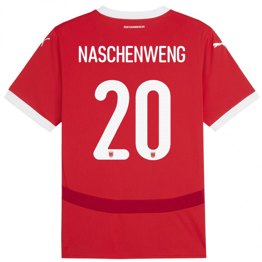 Niño Fútbol Camiseta Austria Katharina Naschenweng #20 Rojo 1ª Equipación 24-26 México